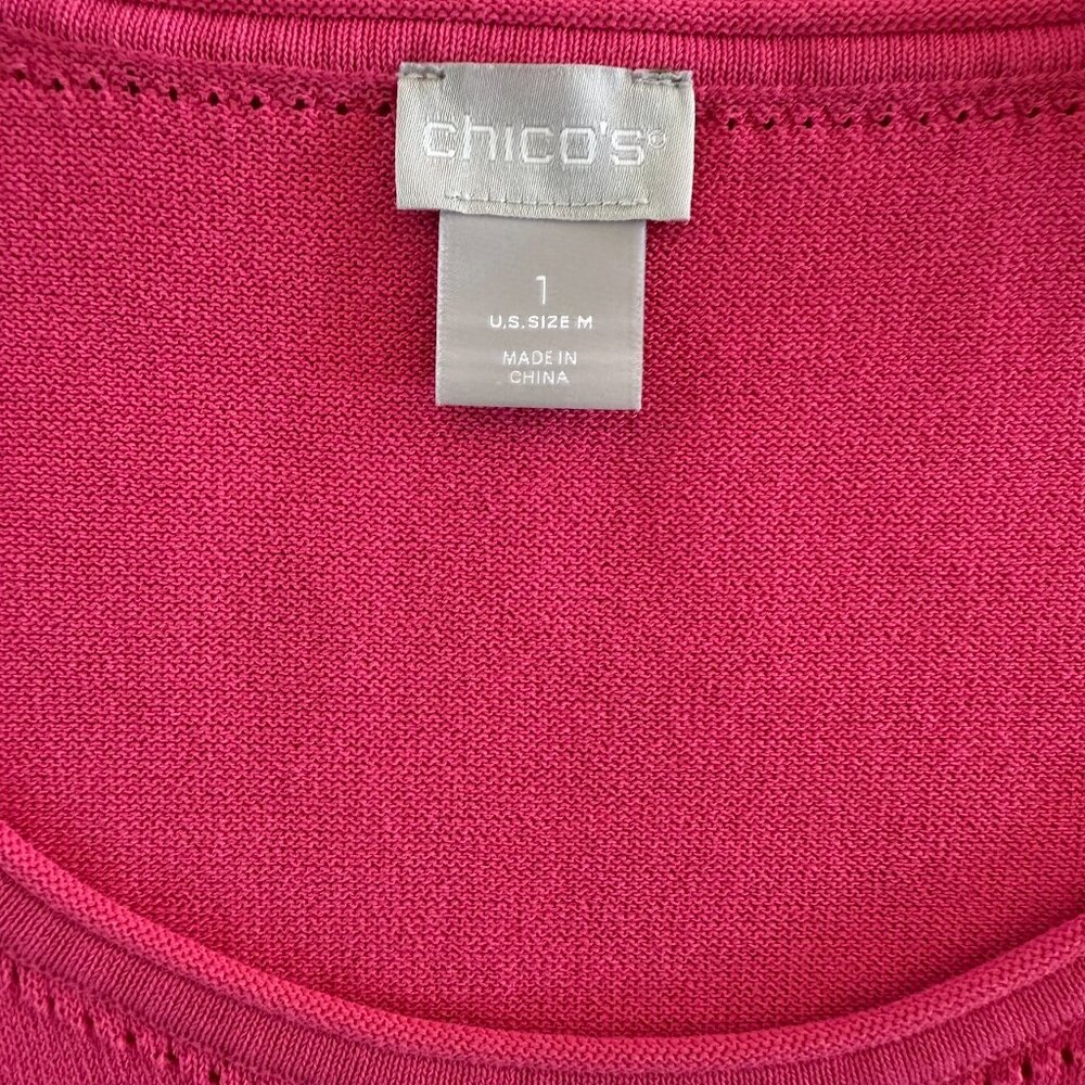 Chico's | Fuchsia Pink Lightweight Sleeveless Sweater Sz 8/10 - Picture 5 of 7